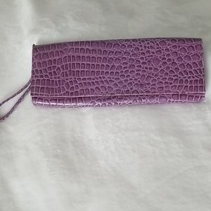Purple snakeskin Clutch